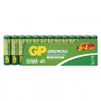 Zinko-chloridová batéria GP Greencell R6 (AA) 1bal./12ks B1220F