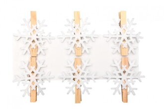 Dekorácia MagicHome Vianoce Woodeco, Snehová vločka, 4 cm 8090162