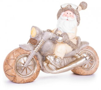 Dekorácia MagicHome Vianoce, Santa na motorke, keramika, 47x18,5x34 cm 8090951