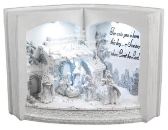 Dekorácia MagicHome Vianoce, Betlehem v knihe, 3 LED, 3xAA, interiér, 27,50x12x19 cm 8090809