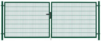 Brana METALTEC DUO 3580/1450/100x50 mm, dvojkridlova, zahradna, zelena, ZN+PVC, RAL6005 432208