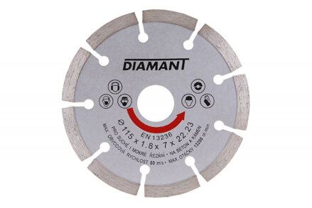 Kotúč diamantový 115 x 22,2 x 2 mm segmentový 21111