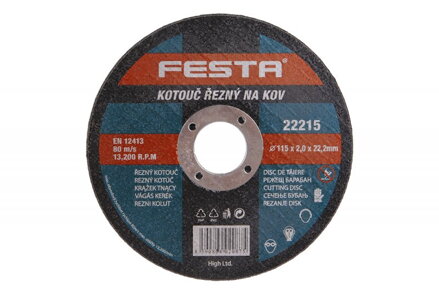 Kotúč 115 x 2,0 x 22,2 mm na kov Festa 22215