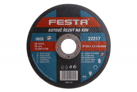 Kotúč 125 x 1,2 x 22,2 mm na kov Festa 22217