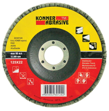 Kotúč KONNER D22 115x22 mm, A040, AluOxide, vejarový, lamelový  2230116 