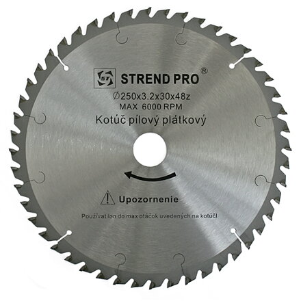 Kotúč Strend Pro SuperSaw NWP 250x3,2x30 40T, na drevo, pílový, SK plátky  2230064 