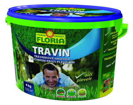 TRAVIN Trávnikové hnojivo s účinkom proti burinám 3v1 4kg