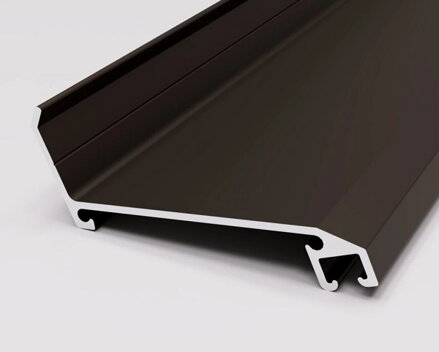Hliníkový prítlačný S-profil STENOVÝ elox BRONZ - hnedá bez gumy