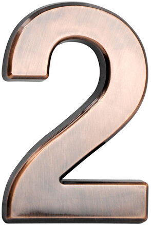 Číslo MagicHome "2" domové, s lepiacou páskou, bronzové, popisné, 70x100 mm, ABS  2212490 