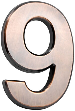 Číslo MagicHome "9" domové, s lepiacou páskou, bronzové, popisné, 70x100 mm, ABS  2212497 