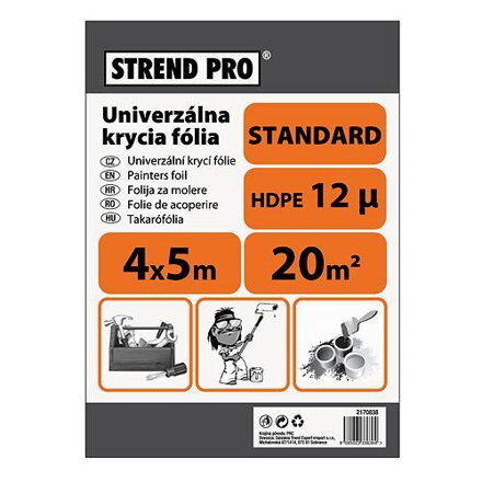 Fólia Strend Pro maliarska, Standard 4x5,0 m, 12µ, zakrývacia  2170838 