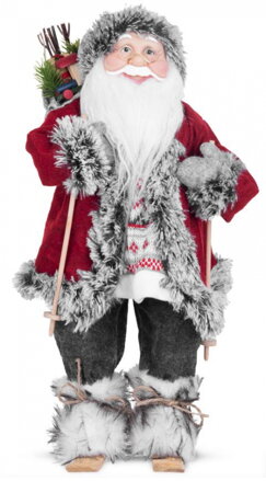 Dekorácia MagicHome Vianoce, Santa na lyžiach, 45 cm 8090561