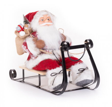Dekorácia MagicHome Vianoce, Santa na sánkach, červený, 46 cm 8091024