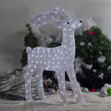 Dekorácia MagicHome Vianoce, Jeleň, 160 LED studená biela, akryl, IP44, exteriér, 52x24x74 cm 8090242A