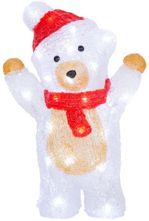 Dekorácia MagicHome Vianoce, Medveď, 30x LED, studená biela, akryl, IP44, exteriér, 19x11,5x30 cm 8091466