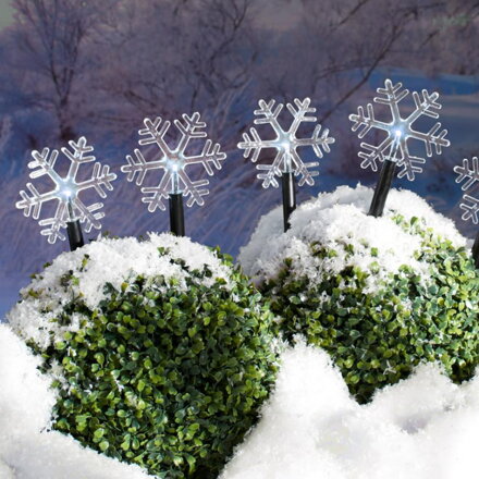 Reťaz MagicHome Vianoce Frozen SnowFlake, 5 LED studená biela, 3xAA, IP44, exteriér, osvetlenie, L-1,4m 8091137
