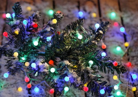 Reťaz MagicHome Vianoce Cherry Balls, L-9,9m, 100 LED multicolor, IP44, 8 funkcií, osvetlenie, L-9,90 m 8091142
