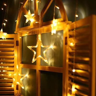Reťaz MagicHome Vianoce Curtain, 138x LED teplá biela, s hviezdami, 230V, 50 Hz, 8 funkcií, osvetlenie, L-2,2x0,6/0,9 m 8091463