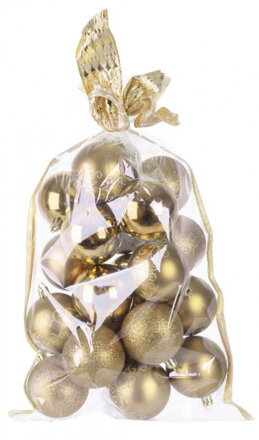 Gule MagicHome Vianoce, 20 ks, 6 cm, zlaté, na vianočný stromček 8091046