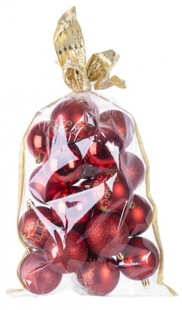 Gule MagicHome Vianoce, 20 ks, 6 cm, červené, na vianočný stromček 8091047