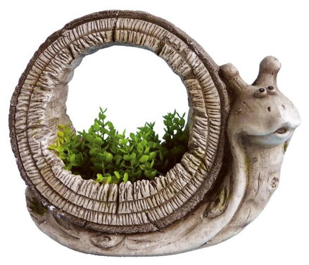 Dekoracia Gecco 9023, Slimák/kvetináč, magnesia, 29 cm 8090640