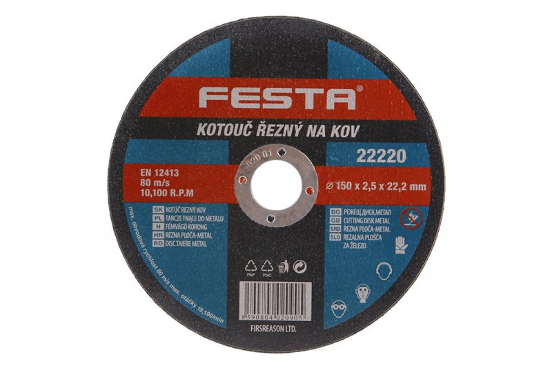 Kotúč 150 x 2,5 x 22,2 mm na kov Festa 22220