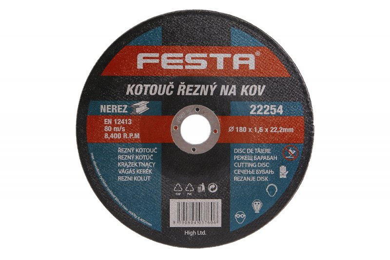 Kotúč 180 x 1,6 x 22,2 mm na kov Festa 22254