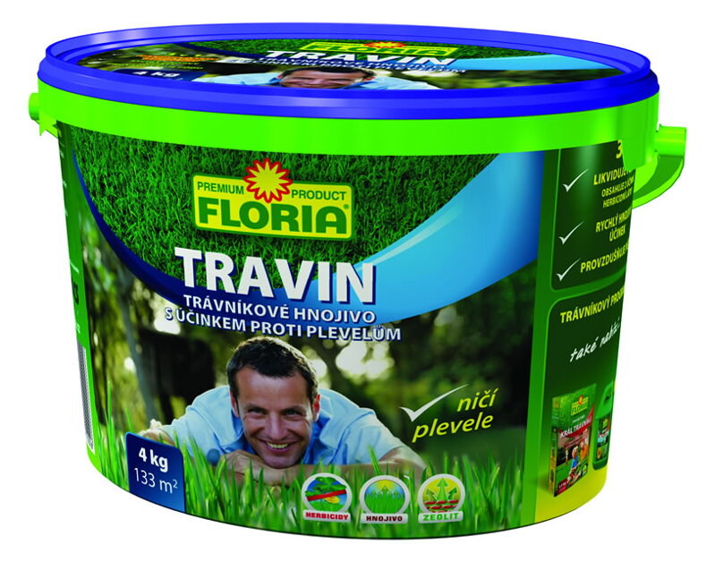 TRAVIN Trávnikové hnojivo s účinkom proti burinám 3v1 4kg TRAVIN Trávnikové hnojivo s účinkom proti burinám 3v1 4kg