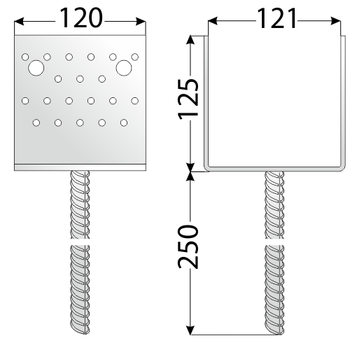 PSS 120 (120*250*4) Pätka stĺpiku 4813