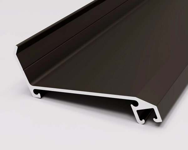 Hliníkový prítlačný S-profil STENOVÝ elox BRONZ - hnedá bez gumy