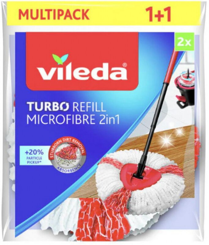 Hlavica na mop Vileda TURBO 2v1, 1+1 zadarmo, náhradná handra  2211759 