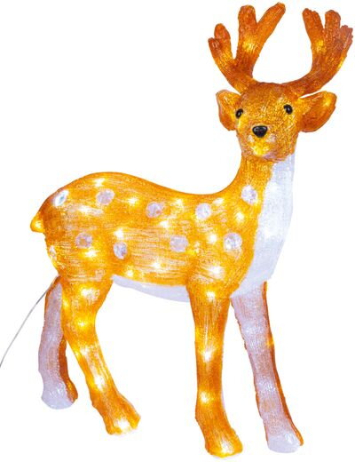 Dekorácia MagicHome Vianoce, Jeleň, sob, 80x LED, studená biela, akryl, IP44, exteriér, 46x27x63 cm 8091465a