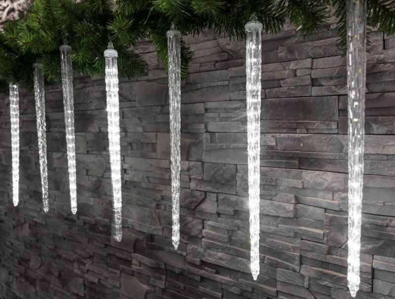 Reťaz MagicHome Vianoce Icicle, L-3,5m, 288 LED studená biela, 8 cencúľov, vodopádový efekt, 230 V, 50 Hz, I 8091132