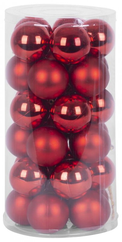 Gule MagicHome Vianoce, 30 ks, 6 cm, červené, mix, na vianočný stromček 8091049