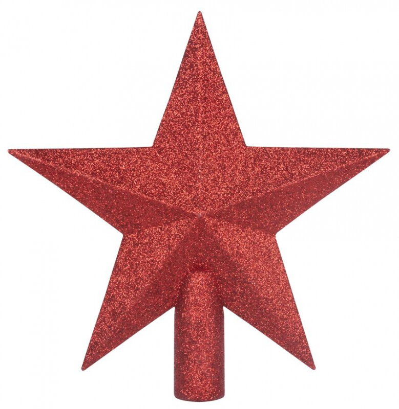 Ozdoba MagicHome Vianoce, 1 ks, 20 cm, hviezda, červená, na vianočný stromček 8091085