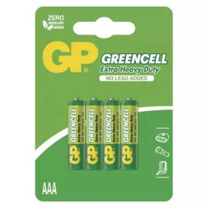 Zinko-chloridová batéria GP Greencell R03 (AAA) 1bal./4ks