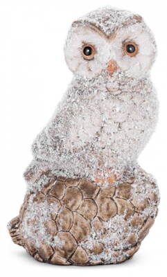 Dekorácia MagicHome Vianoce, Sova na šiške, terakota, 10x7x15 cm 8090489