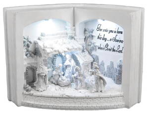Dekorácia MagicHome Vianoce, Betlehem v knihe, 3 LED, 3xAA, interiér, 27,50x12x19 cm 8090809