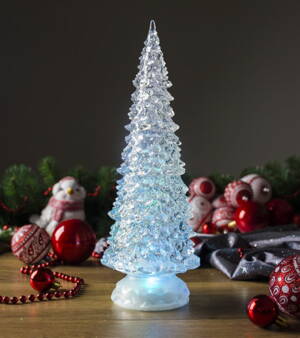 Dekorácia MagicHome Vianoce, Stromček, LED, meniaca farby, PE, 3xAAA, interiér, 10,50x30 cm 8091145