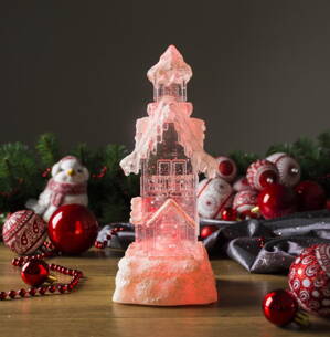 Dekorácia MagicHome Vianoce, Domček, LED, meniaca farby, s plávajúcimi trblietkami, PE, 2xAA, 9,50x9 8091147