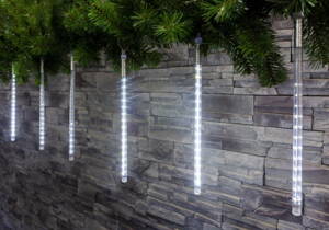 Reťaz MagicHome Vianoce Icicle, L-7,5m, 720 LED studená biela, 24 cencúľov, vodopádový efekt, 230 V, 50 Hz, 8090913