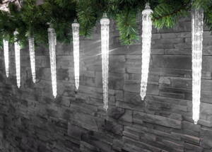 Reťaz MagicHome Vianoce Icicle, L-4,5m, 352 LED studená biela, 16 cencúľov, vodopádový efekt, 230 V, 50 Hz, 8091131