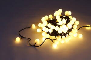 Reťaz MagicHome Vianoce Cherry Balls, L-9,9m, 100 LED teplá biela, IP44, 8 funkcií, osvetlenie, L-9,90 m 8091140