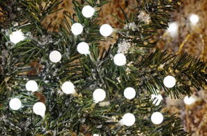 Reťaz MagicHome Vianoce Cherry Balls, L-9,9m, 100 LED studená biela, IP44, 8 funkcií, osvetlenie, L-9,90 m 8091141