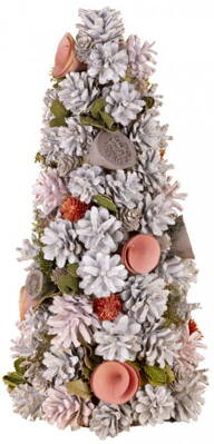 Stromček MagicHome Vianoce, ozdobený, prírodný, ružový, 40 cm 8090778