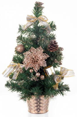 Stromček MagicHome Vianoce, ozdobený, bronzový, 40 cm 8090989
