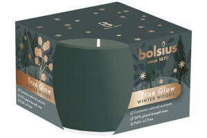 Sviečka Bolsius True Glow, v skle, rastlinný vosk, vôňa zimnej dreviny, 24 hod., 63x90 mm 2172460