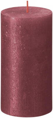 Sviečka Bolsius Rustik Shimmer, valec, červená, 60 hod., 68x130 mm 2172474