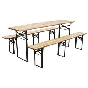 Set pivny DORTMUND Medium3, stôl 200x50x77 cm, 2x lavica 200x25x47 cm, drevo 27 mm  802028