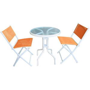 Set zahradny GARDENIA ORANGE, stôl 60x70 cm, 2x stolička 46x56x85 cm, oranžový  802089